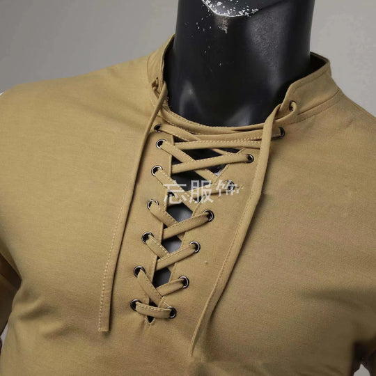 2024 Spring Autumn Men T-Shirts Mesh Patchwork Long Sleeve Top Tees