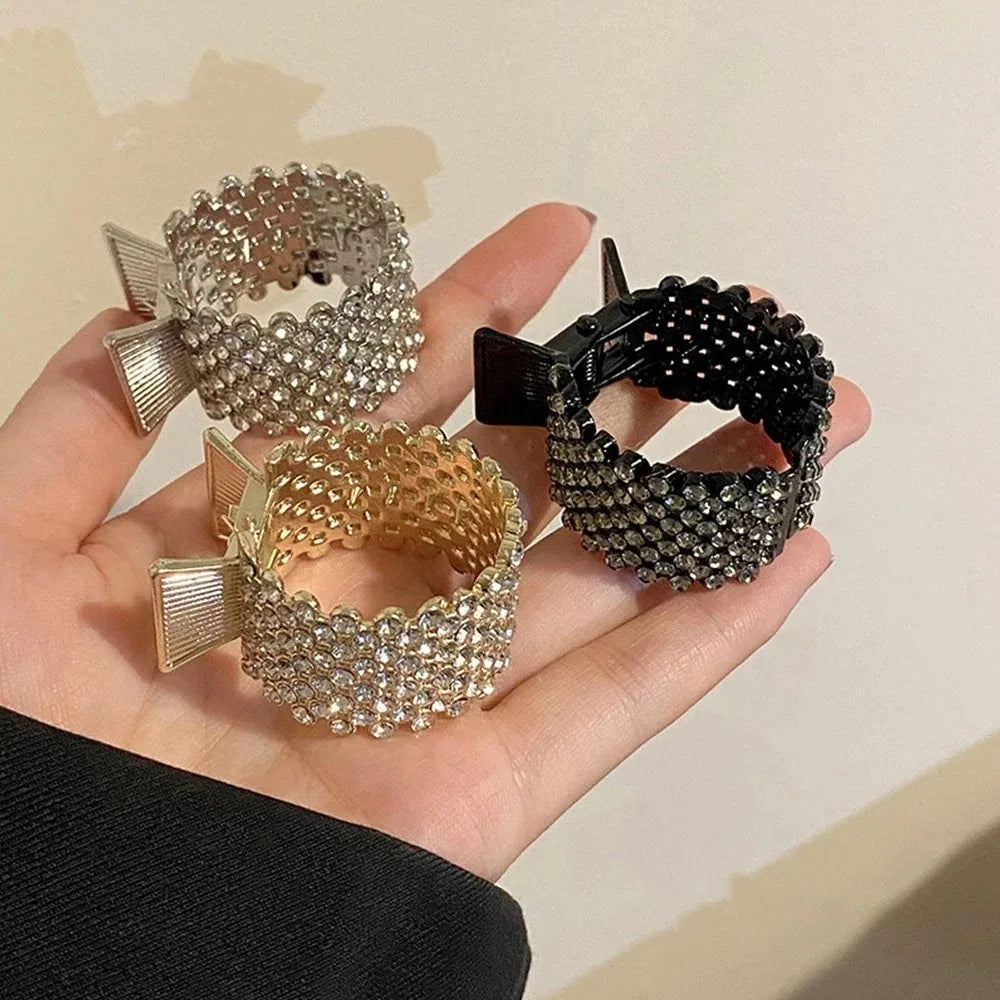 Fashion Pearl Rhinestone Metal Hair Clip Women Girls Mini High