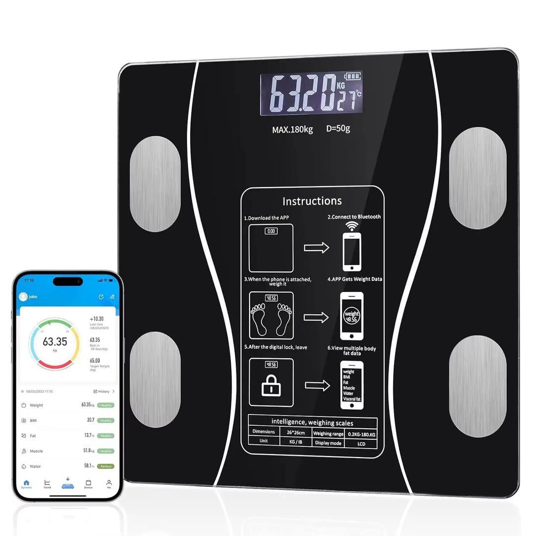 Smart with smart APP synchronized weight scale bathroom digital scale Bluetooth body fat scale body composition analyzer
