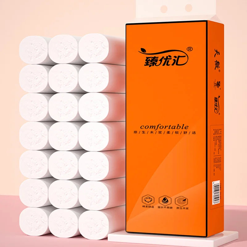 48 rolls of household toilet paper hand towel toilet paper integral paper towel log rolls coreless rolls