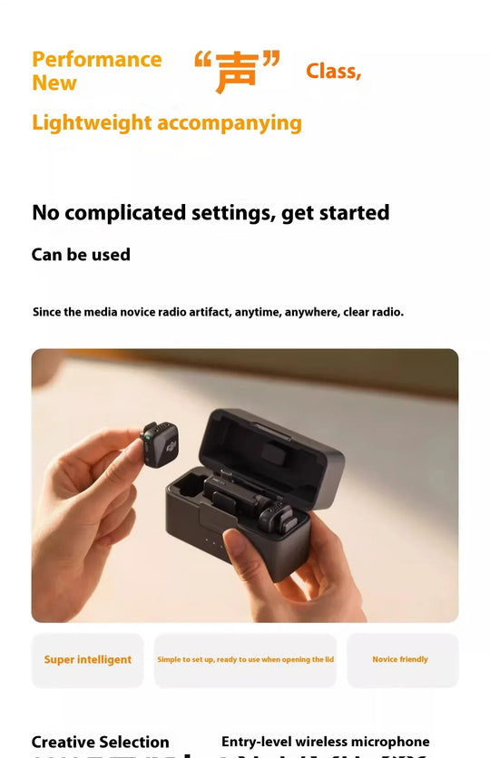 DJI Mic Mini 2TX 1RX add Charging Case Two-Level Active Noise Cancelling 48-Hour Operation High-Quality Audio Stable Transmissio