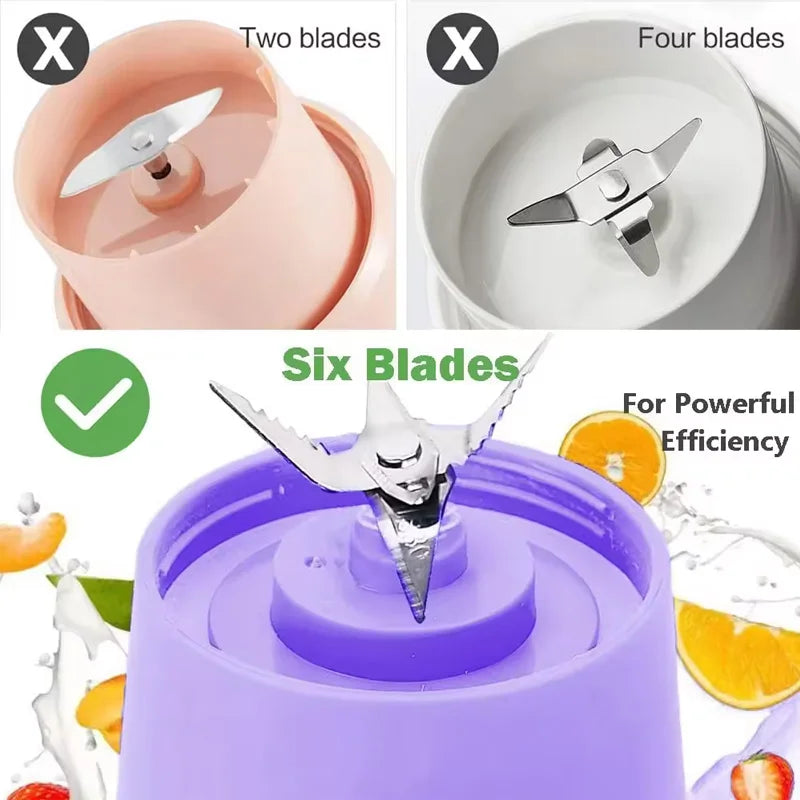 Mini Juicer Blender Portable Electric Juicers USB Rechargeable Blender Cup For Home Use Smoothie Maker Blender