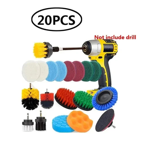 Electric Drill Brush Kit All Purpose Cleaner Auto Tires Cleaning Tools
