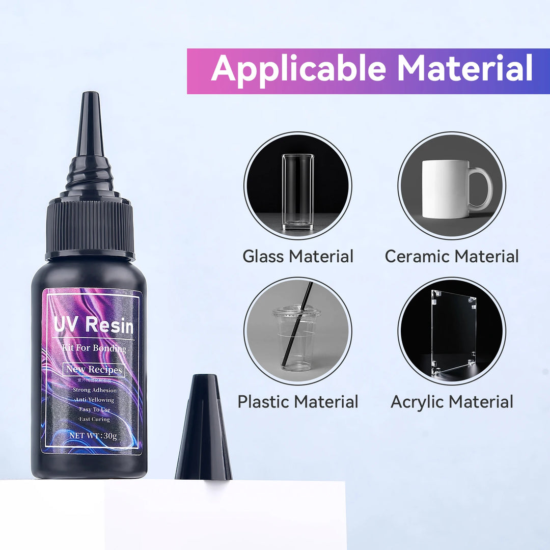 20g/30g/50g UV Epoxy Resin Glue DIY Jewelry Making High Transparency Fast Drying High Hardness Glue UV Lamp DIY Craft Decor