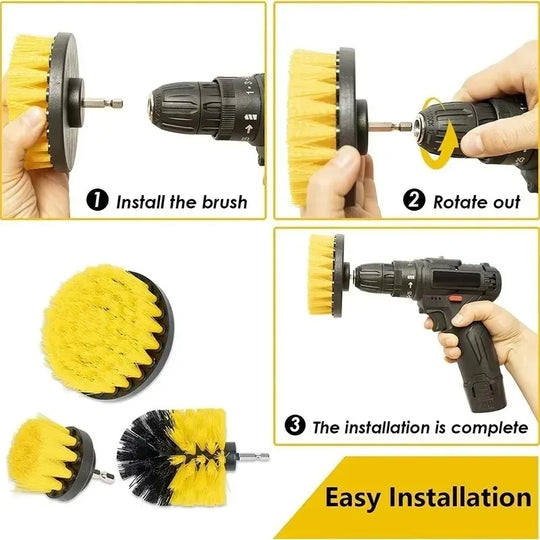 Electric Drill Brush Kit All Purpose Cleaner Auto Tires Cleaning Tools