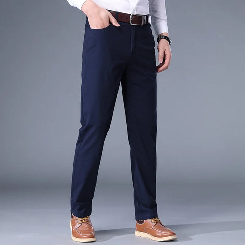 Dayton Olive Stretch Chinos:Mens Suit Pants Cotton Casual Stretch Male