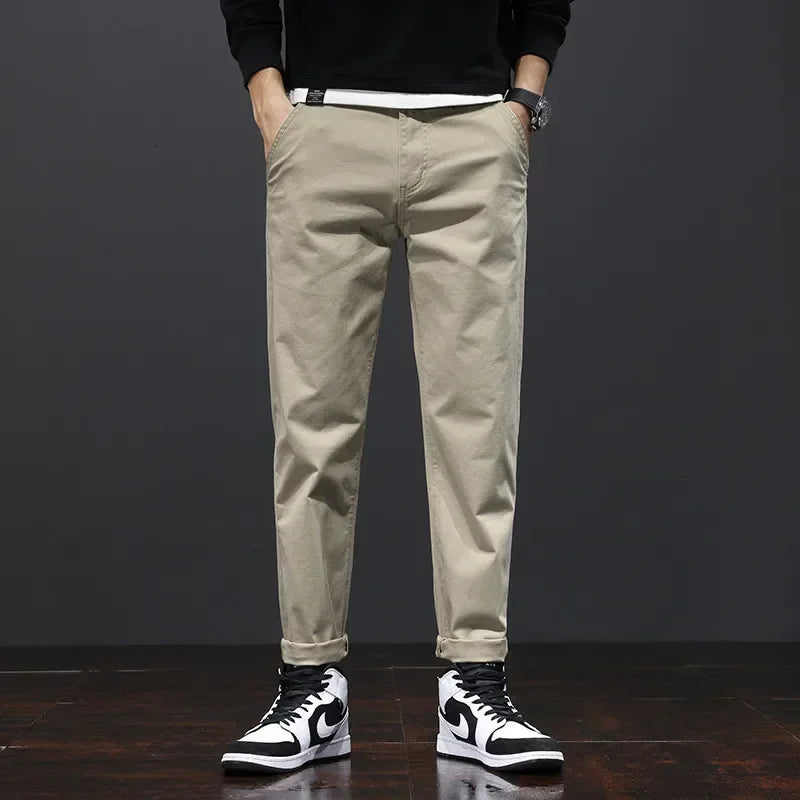 Stretched Casual Men Cotton Trousers Loose Plus Size 46 44 42 40