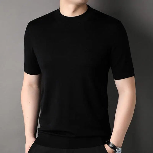 Worsted Mercerized Men Summer Short Sleeves T-shirt Versatile Fashion