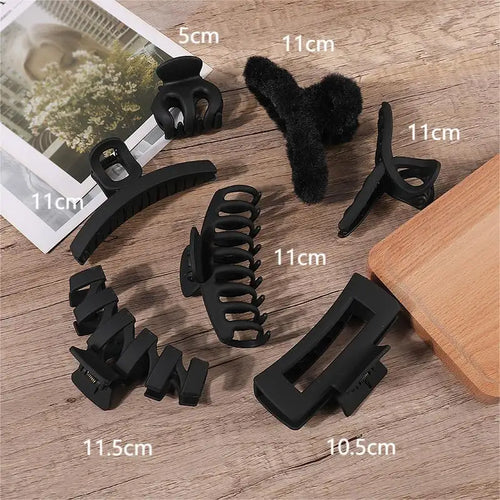 2/3/4Pcs Headwear Set Women Fashion Claw Clip Coffee Black Acrylic