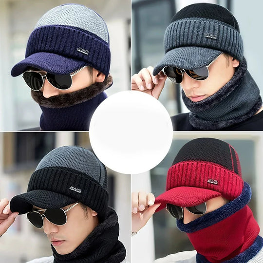 New Acrylic Woolen Hat For Winter And Elderly Fleece Thick Knitted Hat