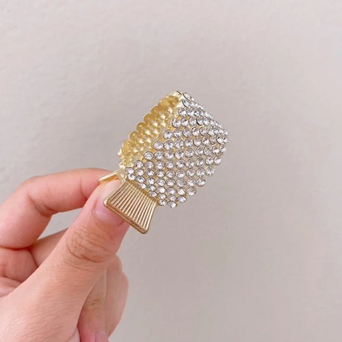 Fashion Pearl Rhinestone Metal Hair Clip Women Girls Mini High