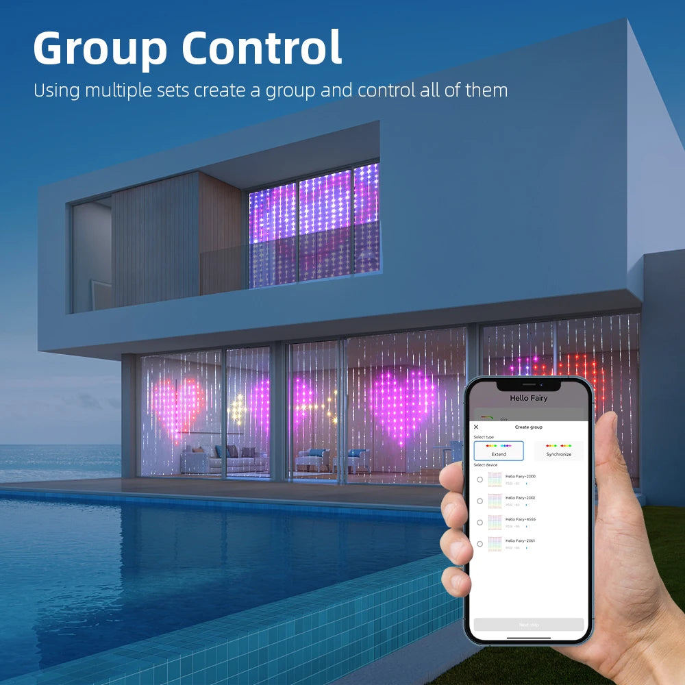 400-800 LED RGB Smart Curtain Lights with Music,App Controls and Remote,LED Party Lights for Wedding/Valentine's Day/Birthday