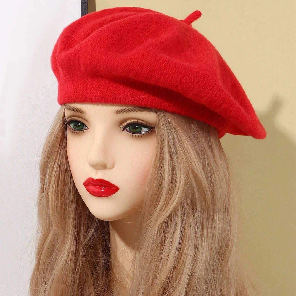 1pc New Autumn And Winter Women's Knitted Warm Hat French Fashion Beret Versatile Temperament Painter Hat Suitable For Daily Use