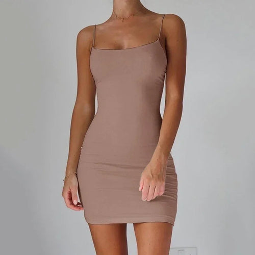 Bottom Dress Women Mini Dress Sexy Spaghetti Strap Bandage Backless