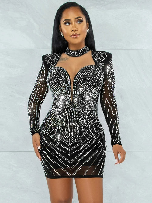 Sexy Mesh Perspective Short Dresses for Women 2024 Fashion Long