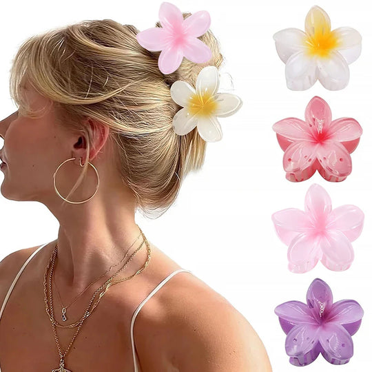 4Pcs Flower Hair Claw Clips for Women Fashion Large Hair Clips Beach