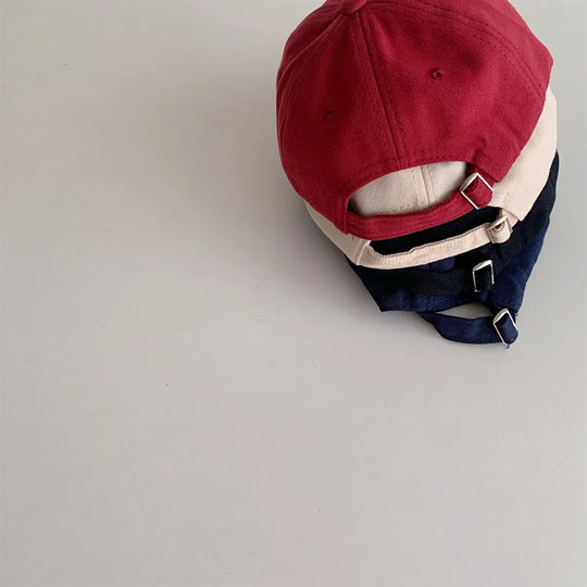 Letter Kids Baseball Cap Solid Color Toddler Sun Hat Korean Embroidery