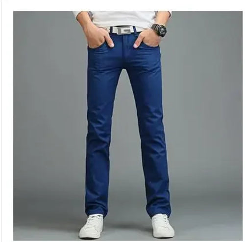 2023 summer New Casual Pants Men Cotton Slim Fit Chinos Fashion Male