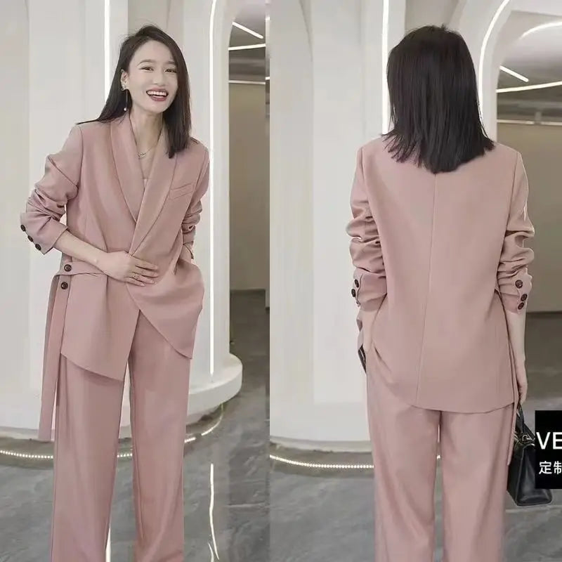 Women's Spring Autumn New Casual Suit Jacket Matching Set Korean