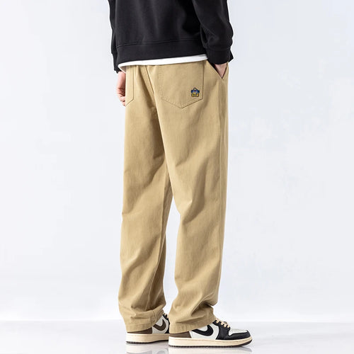 HIQOR Men Casual Pants Fashion Jogger Pant Loose Straight Wide Leg