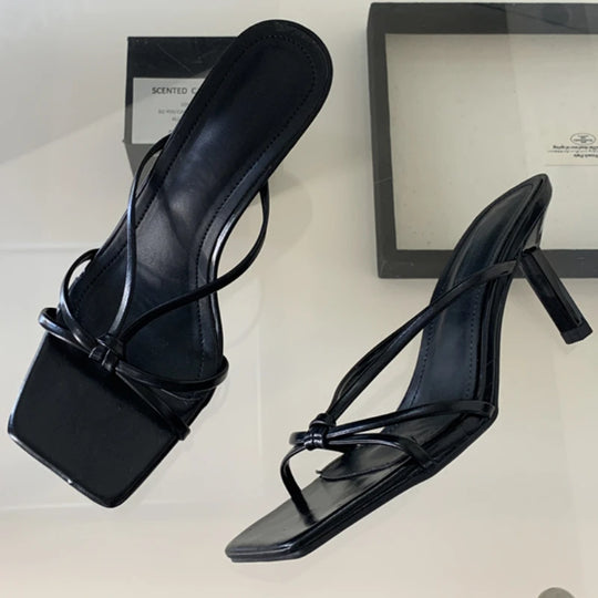 Sexy Women High Heels Slippers Designer Heeled Sandals Woman Shoes 2025 Summer Stilettos Pumps Elegant Shallow Chaussures Femme