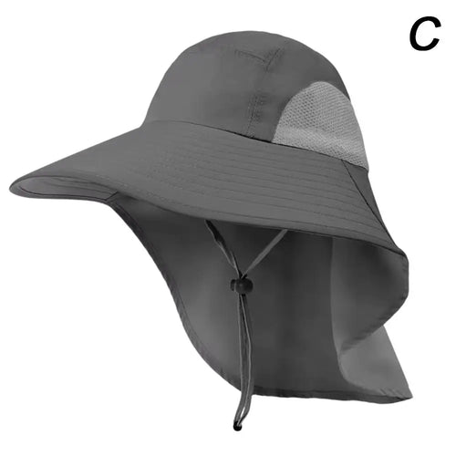 Wide Brim Sun Hat with Neck Flap for men women Adjustable Outdoor