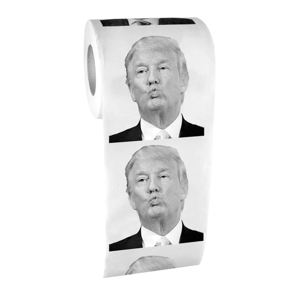 Novelty Donald Trump Kiss Printed Toilet Paper Roll Prank Joke Napkin