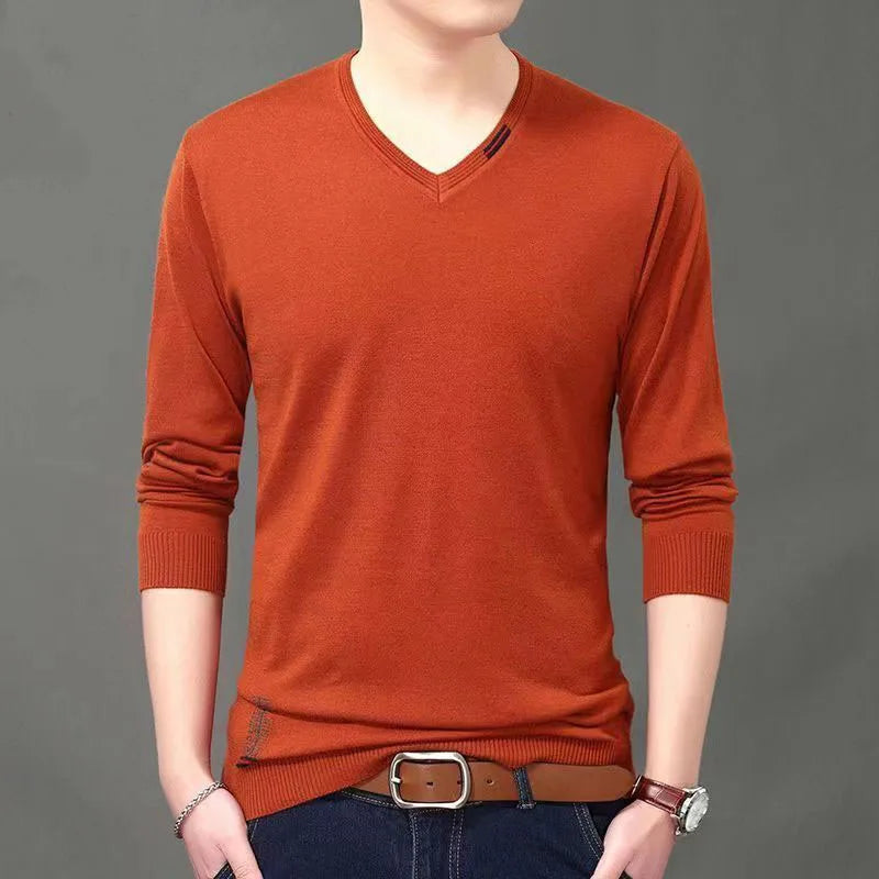 V-neck Knitted Long Sleeve Top