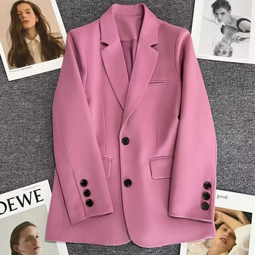 2024 Women Jacket New in Korean Fashion Small Suit Top Brown Suit Coat