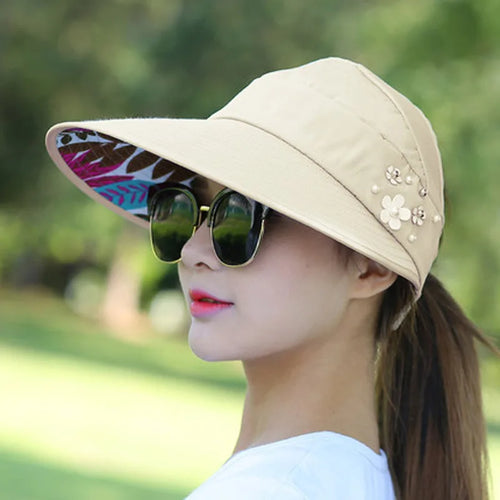 Sun Hat Summer Shade hHt For Women Foldable Sun Protection Beach Large
