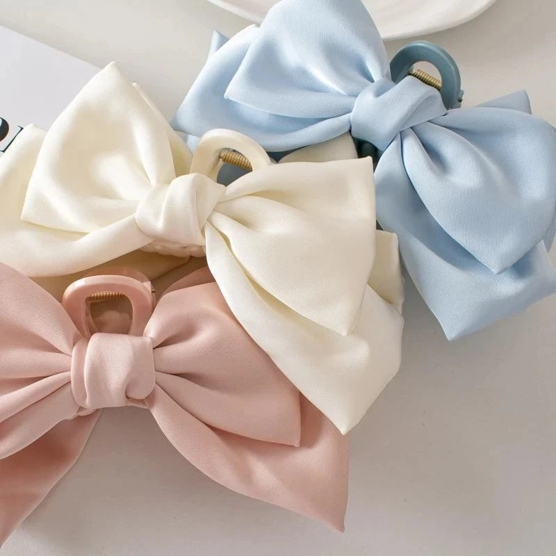 Fashion Women Bow Hairpin Korean Version Of Solid Color Butterfly