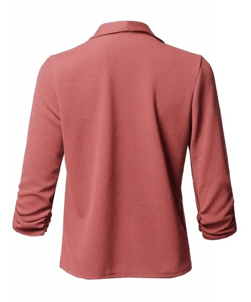 Women Black Thin Blazers Cardigan Coat 2024 Long Sleeve Women Blazers