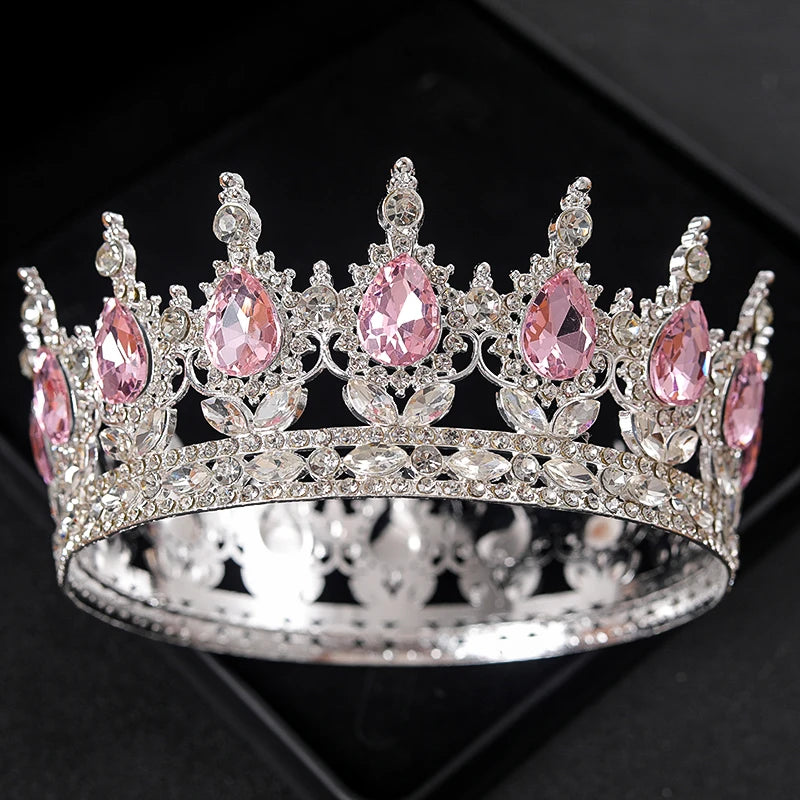 Baroque Crystal Tiaras And Crowns Rhinestone Prom Diadem Headband Crown Bridal Wedding Hair Accessories Jewelry Crown Tiara Gift
