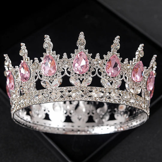 Baroque Crystal Tiaras And Crowns Rhinestone Prom Diadem Headband Crown Bridal Wedding Hair Accessories Jewelry Crown Tiara Gift