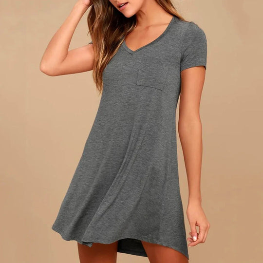 Short Sleeve Summer Dresses Women Casual Loose T shirt Dress
