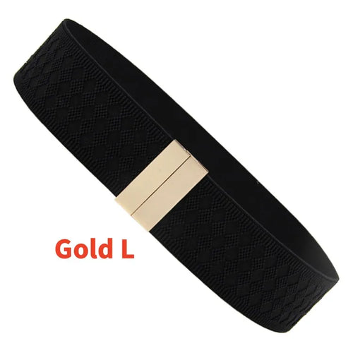 New Wide Elastic Black Belt Dress Stretch Waist Belts Women Dress Coat