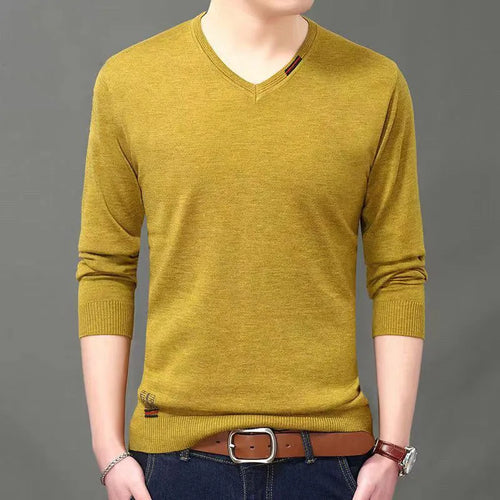 V-neck Knitted Long Sleeve Top