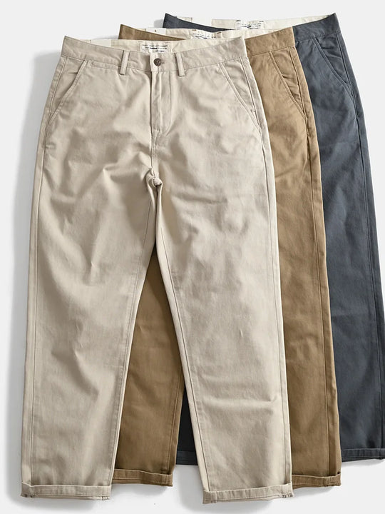 2025 Spring and Autumn New American Retro Woven Twill Chino Cargo