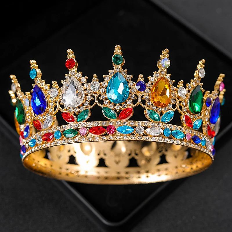 Baroque Crystal Tiaras And Crowns Rhinestone Prom Diadem Headband Crown Bridal Wedding Hair Accessories Jewelry Crown Tiara Gift