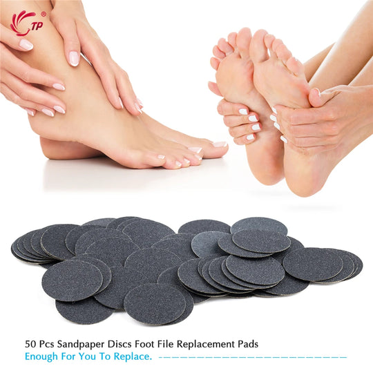 TP 50pcs Discs Pedicure Tools Foot Care Files Dead Skin Callus Remover
