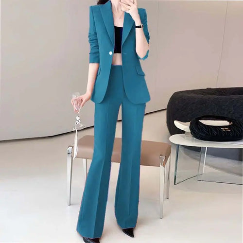 Women's 2025 Spring New Fashion Professional Suit Jacket Pants Two