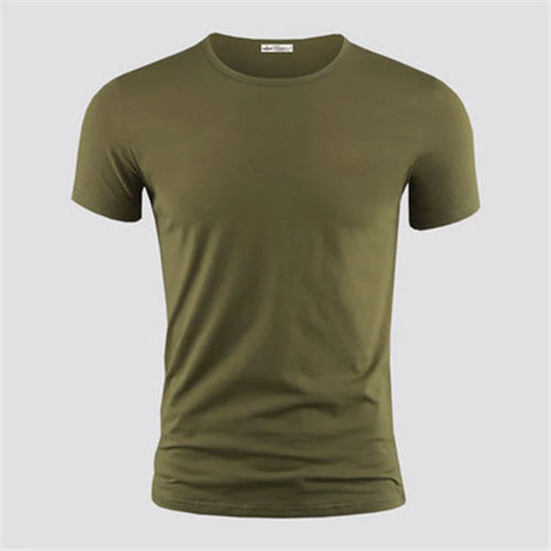 2025 Men's T Shirt Pure Color V Collar Short Sleeved Tops Tees Men