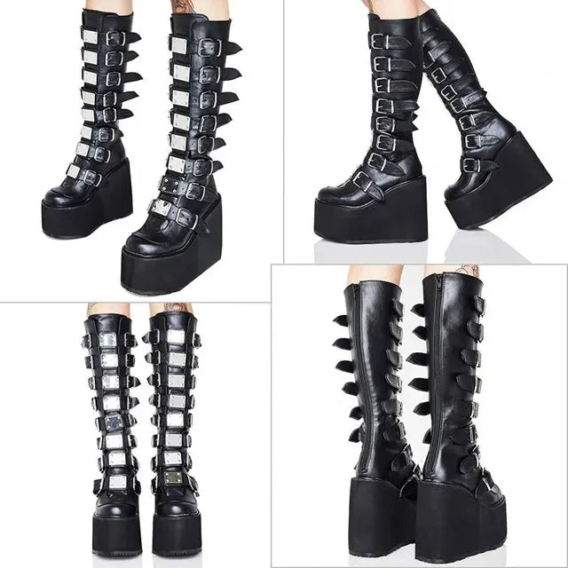 Boots Women New 2025 Winter Footwear Wedge Shoes High Heel Rock Large Size Autumn Elegant Ladies Casual Leisure Big Size Shoes W