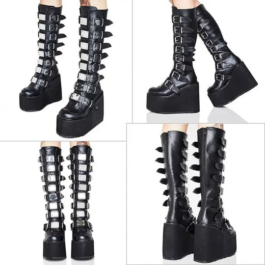 Boots Women New 2025 Winter Footwear Wedge Shoes High Heel Rock Large Size Autumn Elegant Ladies Casual Leisure Big Size Shoes W