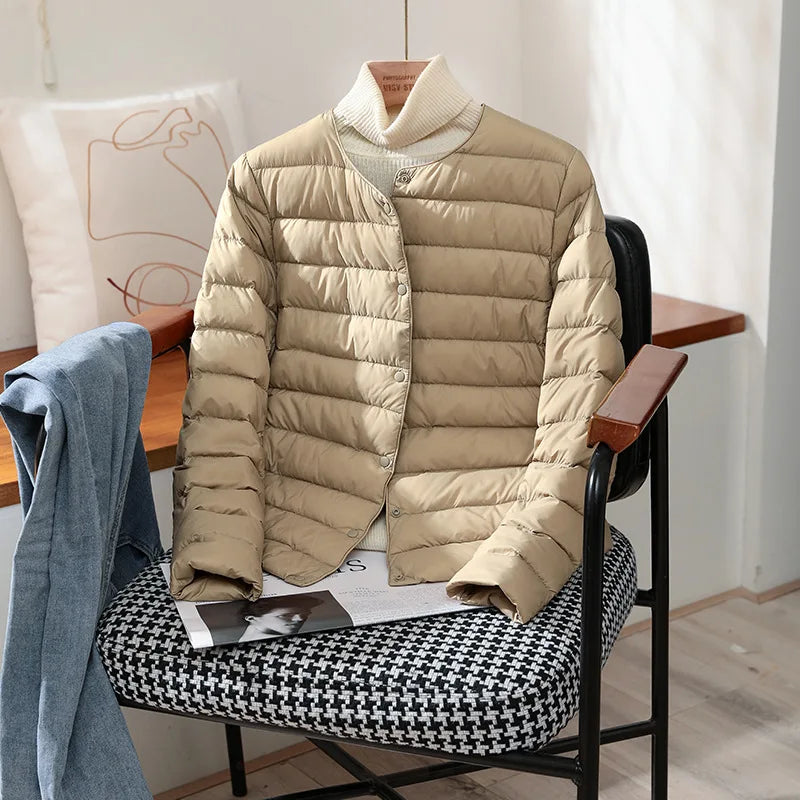 2024 New Arrivals Autumn Winter Warm Women White Duck Down Slim