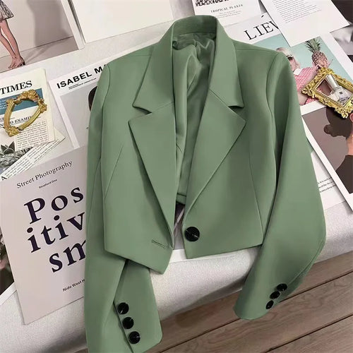 Women's Spring and Fall New Fashion Loose Solid Color Short Suit