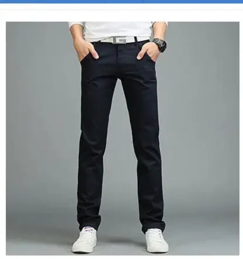 2023 summer New Casual Pants Men Cotton Slim Fit Chinos Fashion Male