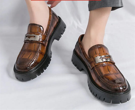 STRONGSHEN Men Oxford Shoes Leather Platform Casual Shoes Comfortable Formal Loafer Business Office Formal Dress Shoes 38-46