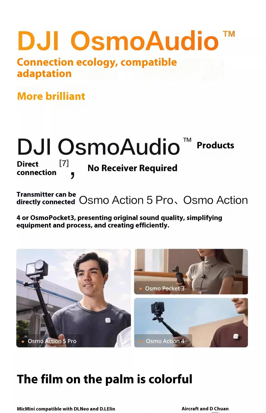 DJI Mic Mini 2TX 1RX add Charging Case Two-Level Active Noise Cancelling 48-Hour Operation High-Quality Audio Stable Transmissio