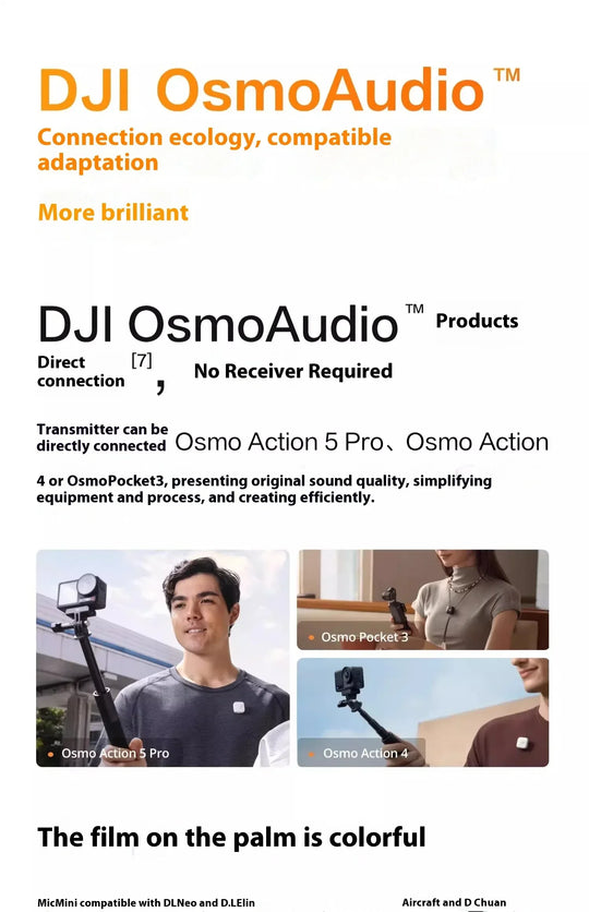 DJI Mic Mini 2TX 1RX add Charging Case Two-Level Active Noise Cancelling 48-Hour Operation High-Quality Audio Stable Transmissio